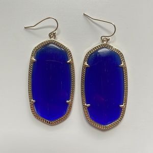 Kendra Scott Danielle Earrings Gold and Cobolt Blue